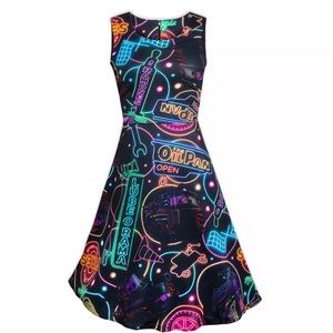 Disney Cars Land Neon Lights Dress for Women L